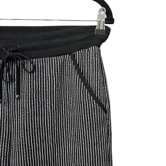 Max Studio Wide Leg Cropped Crepe Black And White Trouser Capri Pants - Picture 4 of 10